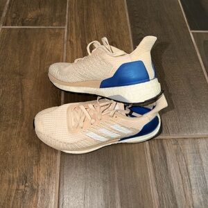 Adidas Tan and Blue Running Shoes